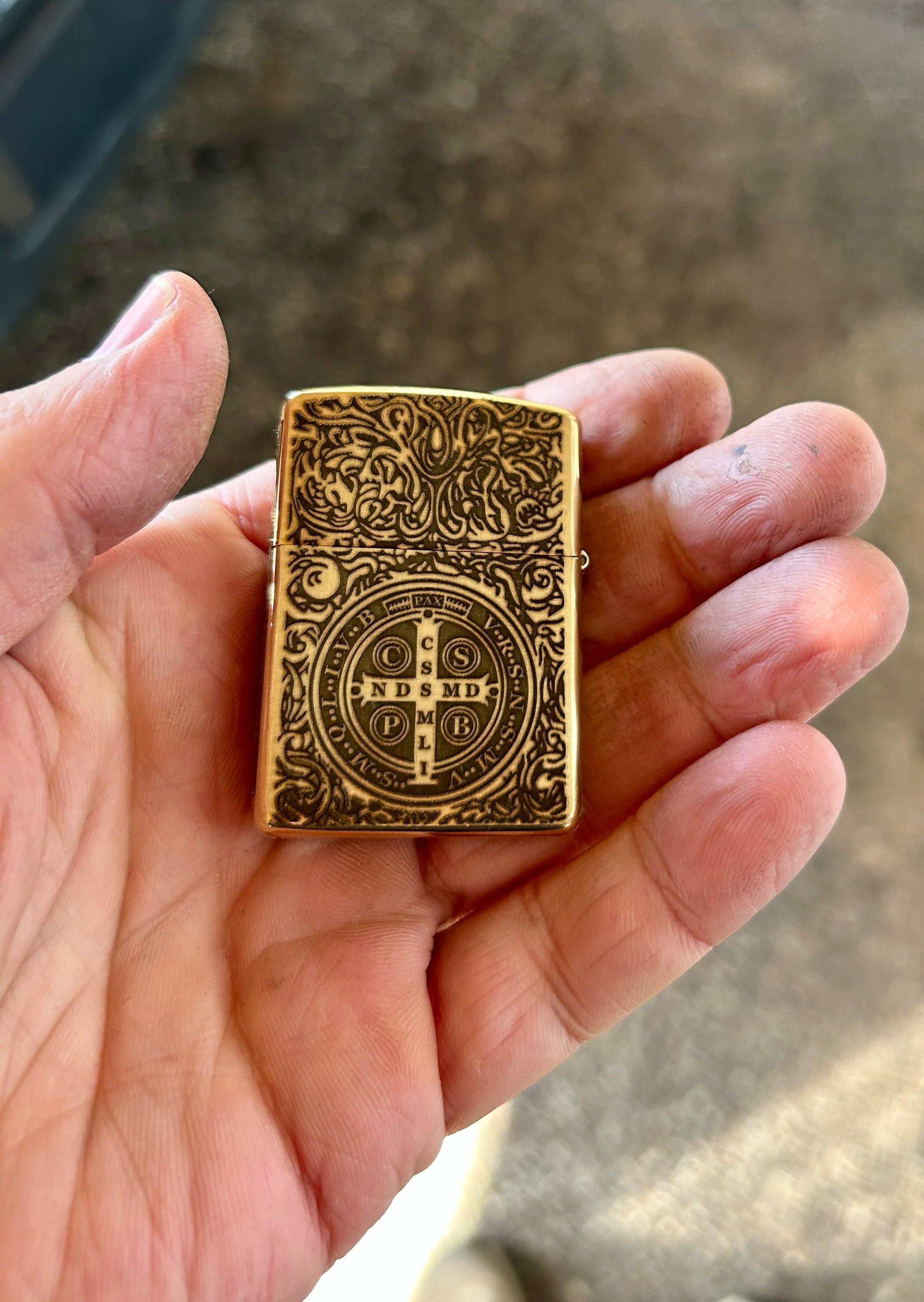 Engraved Brass Zippo Lighter | Constantine Lighter| Made in the USA | Solid Brass Armor Case
