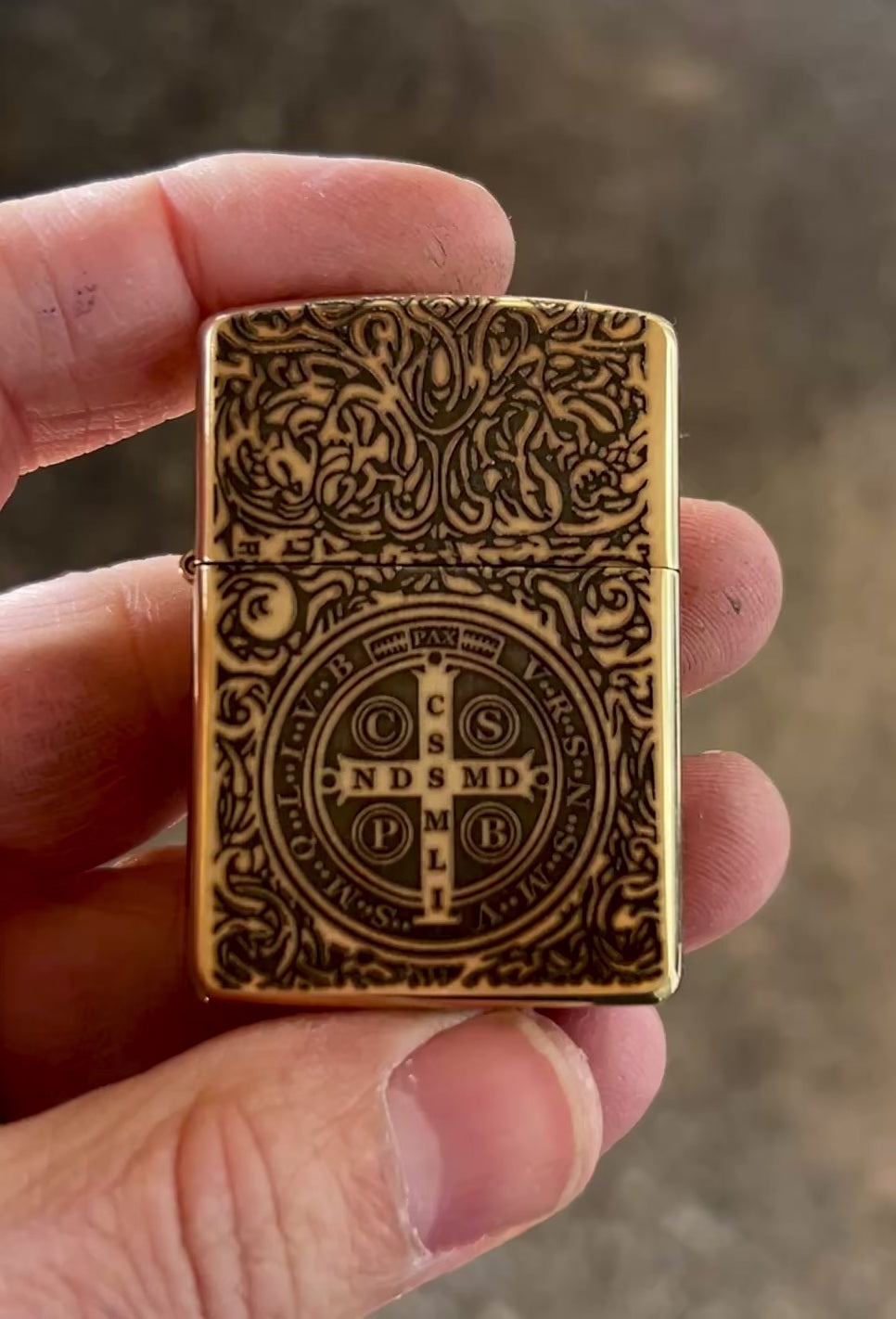 Engraved Brass Zippo Lighter | Constantine Lighter| Made in the USA | Solid Brass Armor Case